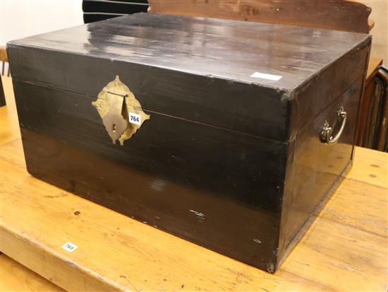 A Japanese lacquer box W.76cm